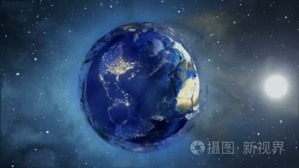 足球以行星的形式在空间, 和纹理提供由 Nasa