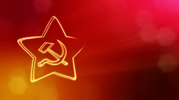 苏联的图标.背景由辉光微粒作为 vitrtual 全息图.3d.