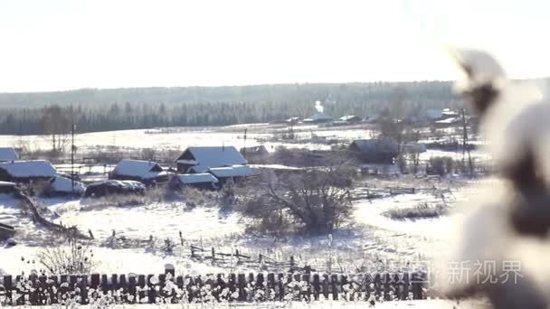 俄罗斯冬季乡村风光视频