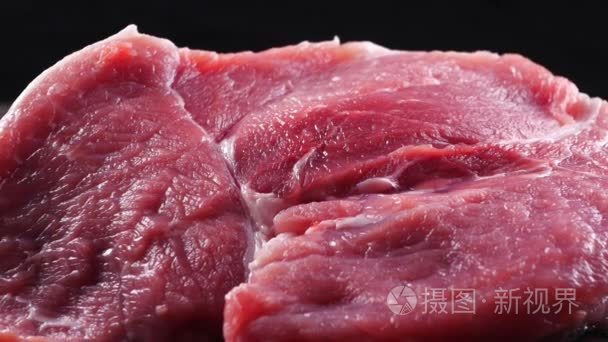 牛肉生红肉特写纹理背景视频