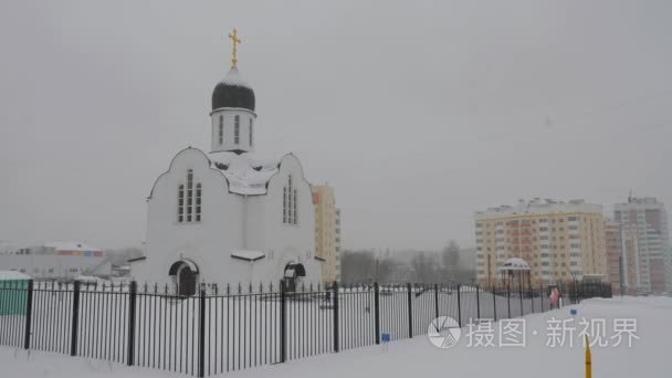 城市正统教会在雪视频