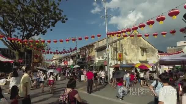 乔治敦老城装饰红灯笼吸引游客视频