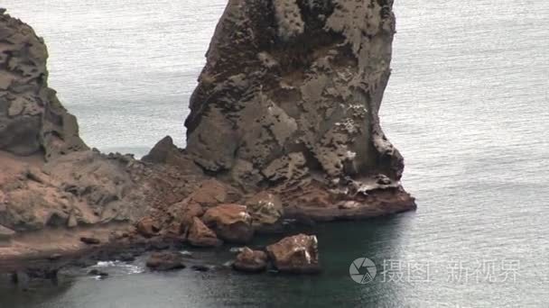 海浪在加拉帕戈斯群岛沿岸视频