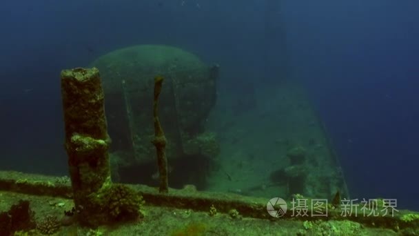 水下红海沉没船甲板视频