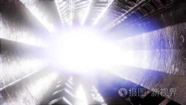 在宇宙飞船隧道中产生的计算机视频