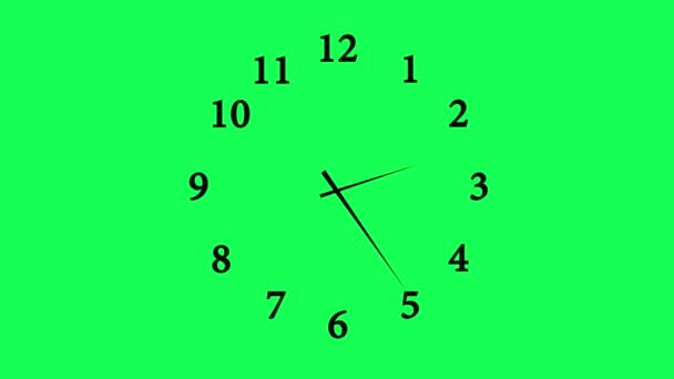 的时间推移镜头;隔离对色度键绿色动画时钟倒计时12小时超过30秒视频