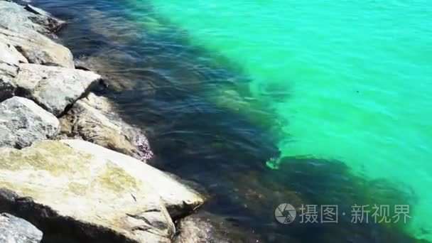 关于沙滩海中的软波浪视频