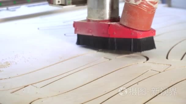 木工机械特写的工作视频