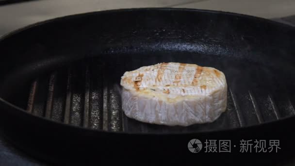 餐饮餐厨烹调厨师乳酪夹子视频