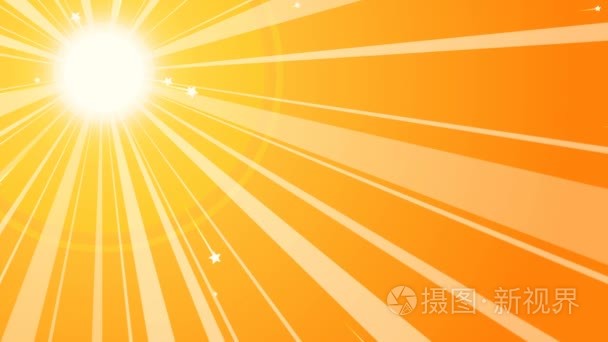 太阳复古背景与星光视频