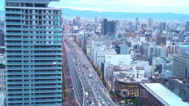 日本大阪的大型公路视频