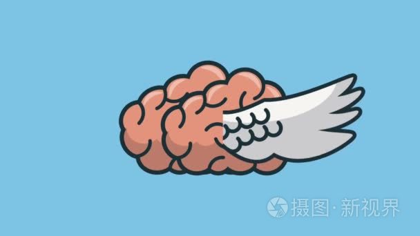人的大脑与翅膀高清动画视频