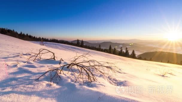 山冬季风景视频