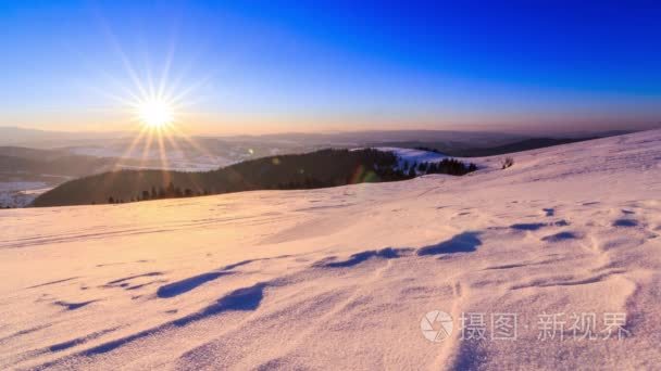 山冬季风景视频