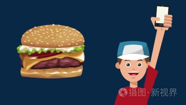 从智能手机高清动画在线快速食品订购