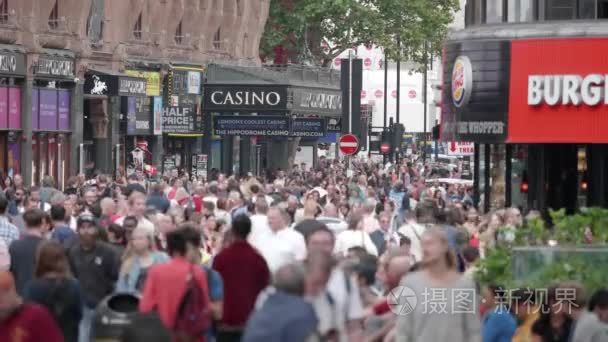 伦敦街头人群高峰时段视频