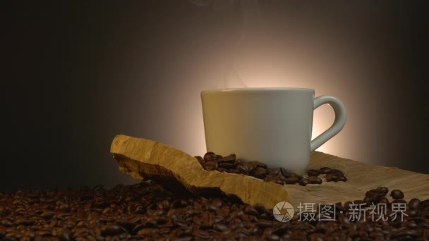 咖啡杯配烤豆视频