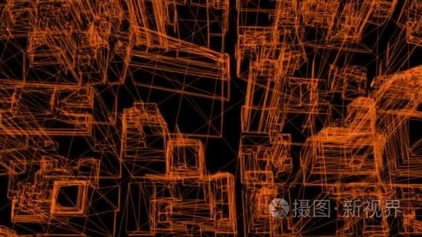 城市3d 渲染的线框模型