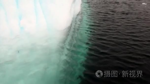 南极洲海洋中的浮冰和冰山视频