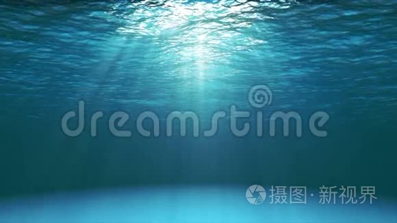 从水下看到深蓝色海洋表面4k视频