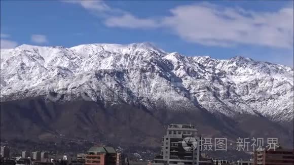 智利的山雪和景观