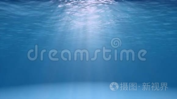 从水下看到的蓝色海洋表面(4k视频)