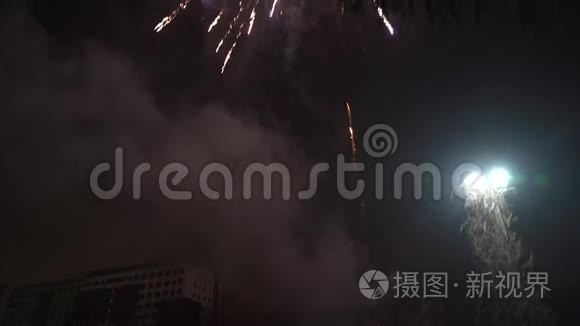 夜空中的烟花视频