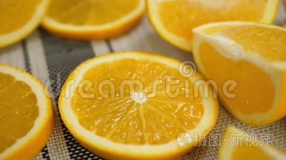 半个新鲜的橘子水果视频