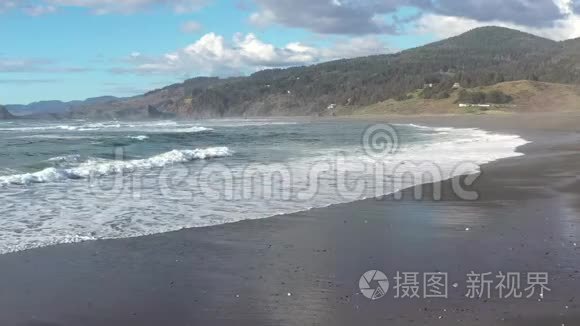太平洋西北的宁静海岸景象视频