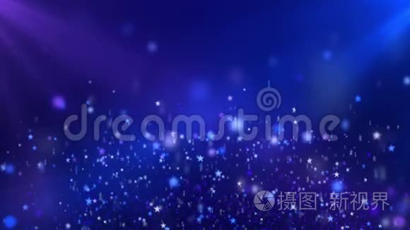 浮动星光深蓝紫色环形运动背景视频