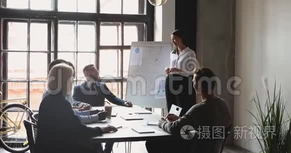 在项目结果展示过程中微笑着与同事开玩笑。