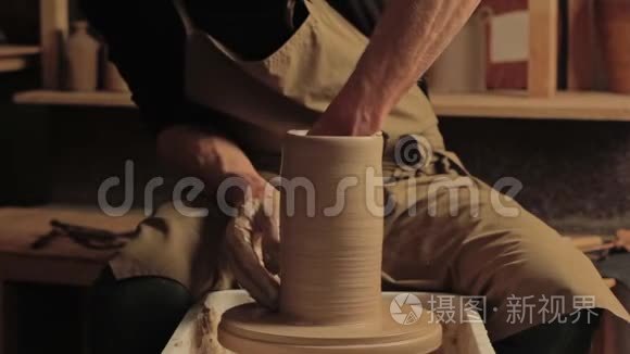 陶艺手工制作人手花瓶视频