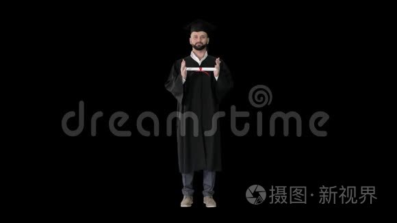 男学生毕业证书，阿尔法频道