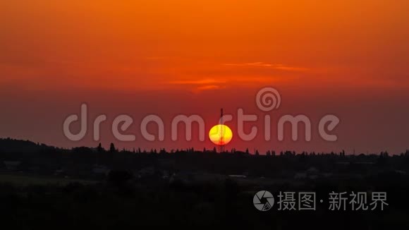 夏季特写日落延时.