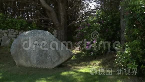 庭院和花园区的巨石视频