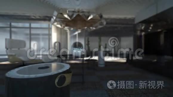 未来客厅照明三维动画视频