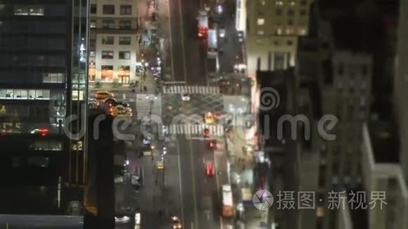 纽约晚上交通繁忙视频