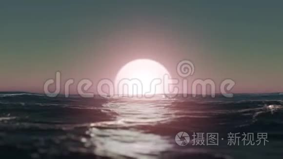 手持相机日落海面