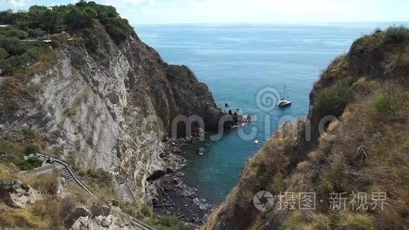 伊斯奇亚岛上的索格托湾美景视频