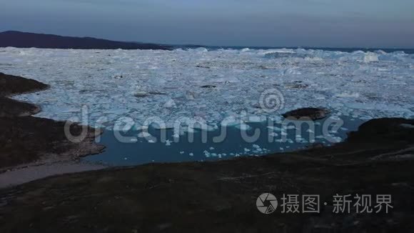 格陵兰岛冰川在海洋上视频
