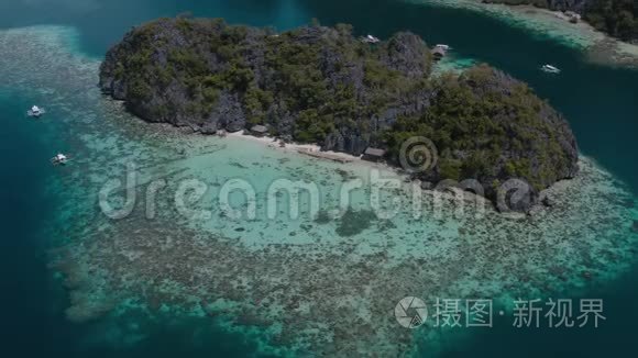 菲律宾巴拉望科罗恩岛的鸟瞰图视频