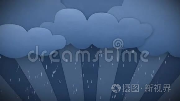 改变天气美丽的插图。 雨和太阳概念时间流逝。 卡通风格三维动画。 高清1080