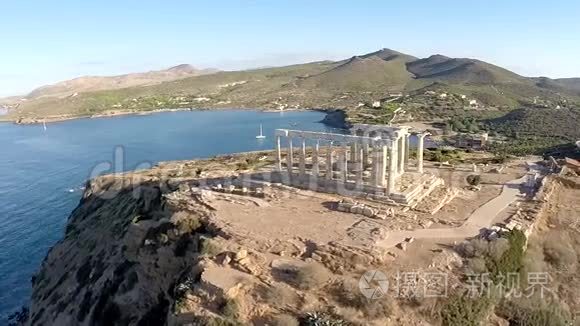索尼奥希腊海神庙的鸟瞰图