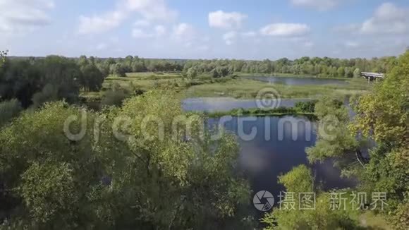 前往德斯纳河和森林的夏季空中景色