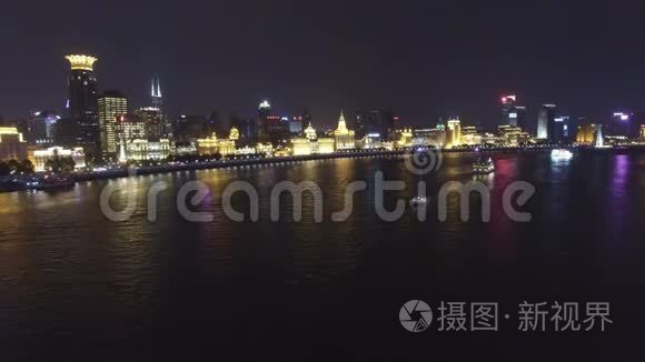 上海陆家嘴城市夜景的一幕