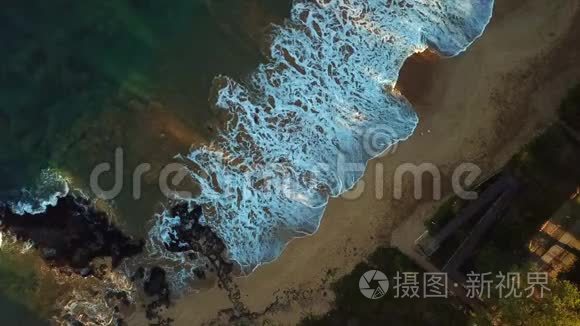 夏威夷海滩上的海浪视频