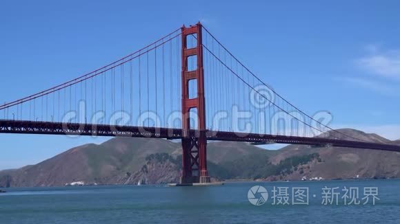 美国旧金山阳光明媚的夏日金门大桥