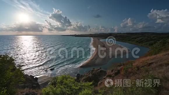 河流和海洋相遇的地方视频