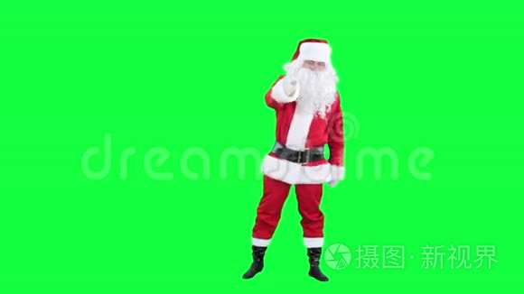 圣诞老人跳舞彩键绿色屏幕