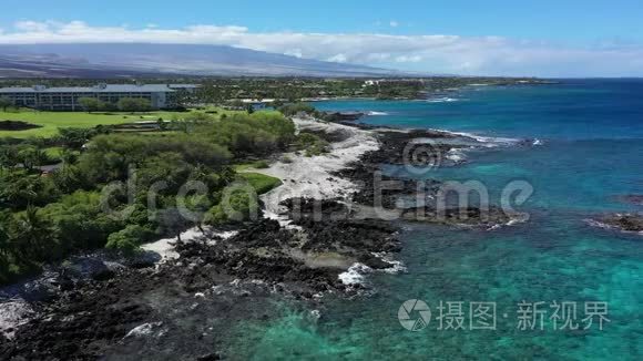 鸟瞰湖滩夏威夷大岛视频